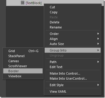 Blend carries over properties like the margin to the automatically generated container